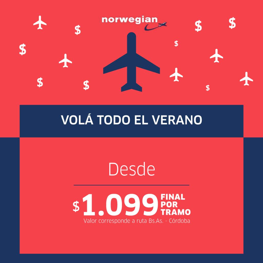 Hasta 30% de descuento para volar este verano ☀️ Disfrutá tus vacaciones recorriendo Argentina 🇦🇷. Entrá en la web de Norwegian o en la web de JetSMART para volar desde/hacia El Palomar ▶️ norwegian.com/ar/ofertas-vue… ✈️