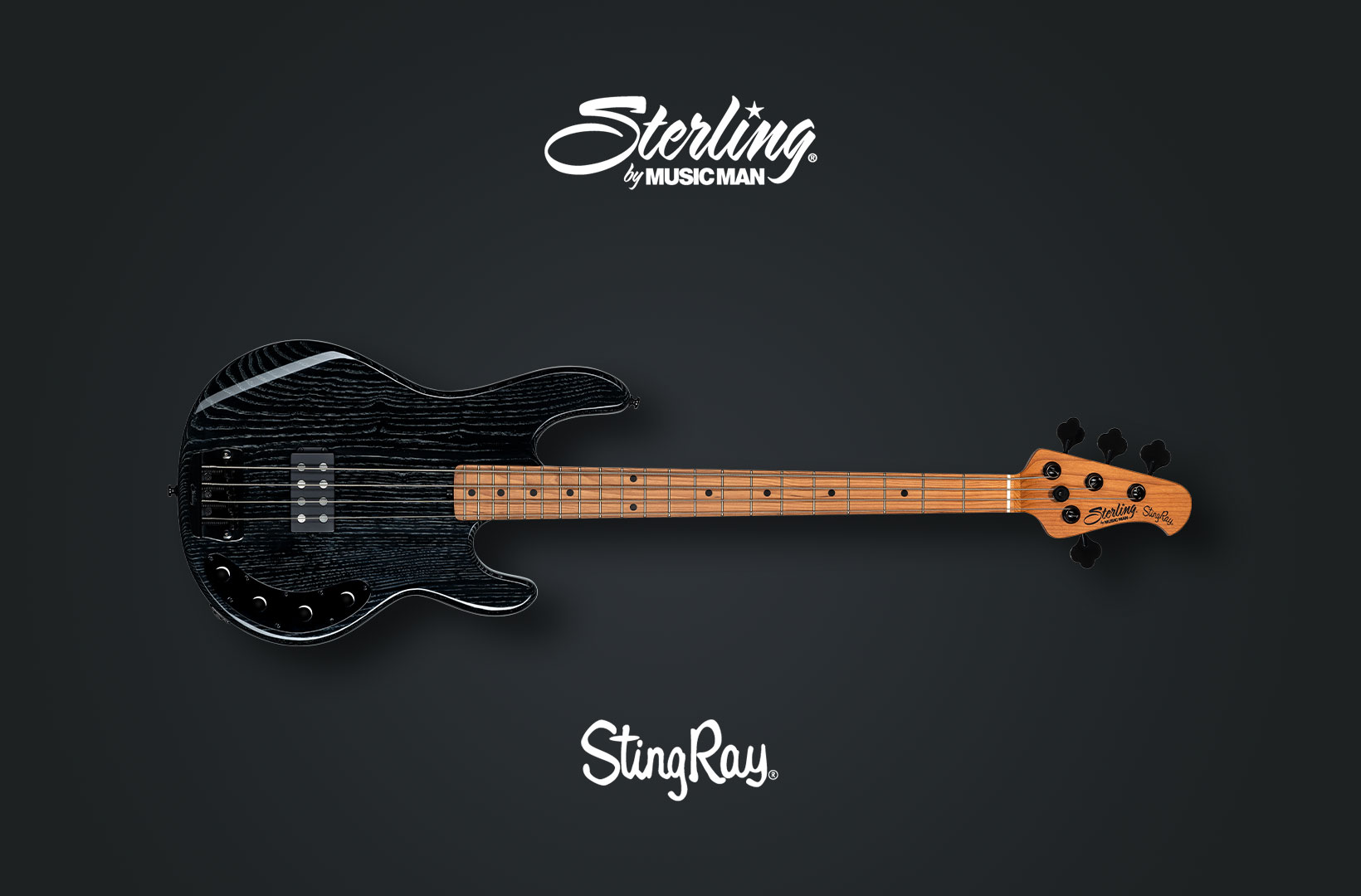 Sterling by music man 2024 stingray ray34 ash black
