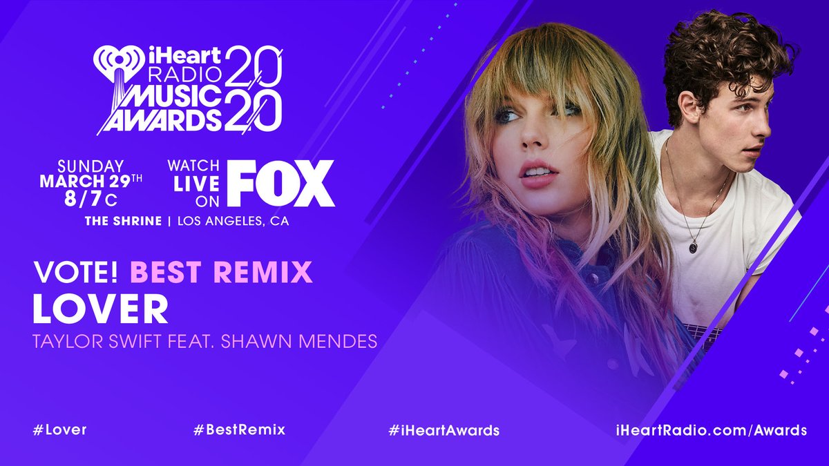 iHeartRadio's tweet image. ⚡️ @taylorswift13 x @ShawnMendes ⚡️

#Lover #BestRemix #iHeartAwards
iHeartRadio.com/Awards