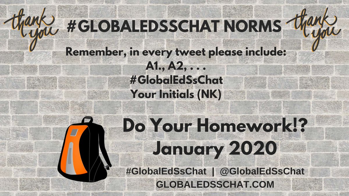 GlobalEdSsChat's tweet photo. We will use the Q1/A1 format for this chat. Be sure to include the hashtag #GlobalEdSsChat in your tweets so others here can see what you have to share.

Our 3 questions are just around the corner. https://t.co/8Sg3N6xsDc