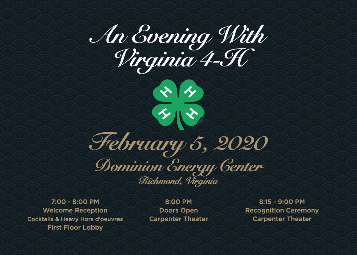 Virginia4_H's tweet photo. Register by January 29th for our Evening with Virginia 4-H reception and award ceremony recognizing #Virginia4H youth achievements and contributions. The event will be held at the historic Carpenter Theatre in downtown Richmond. 
🍀 Register here ➡️ https://t.co/VNJF6s6WvN https://t.co/1I1GSJUmu5