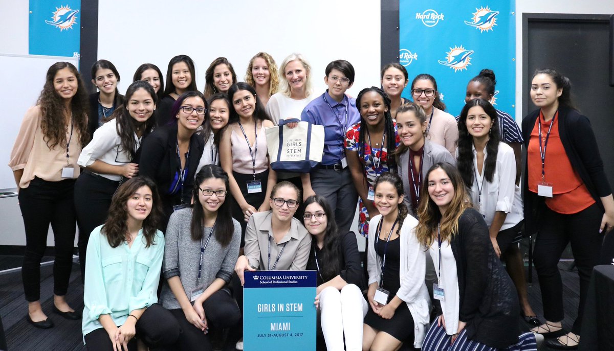 Columbia_SPS's tweet photo. #CUGirlsinSTEM Spotlight: @KABjennifer, SVP of the @MiamiDolphins Foundation & Executive Sponsor of the @Columbia Girls in STEM Initiative. She spoke with our students about her career as an executive, & ensures students feel welcome each summer at the Hard Rock Stadium. https://t.co/LGXrsYTKIs