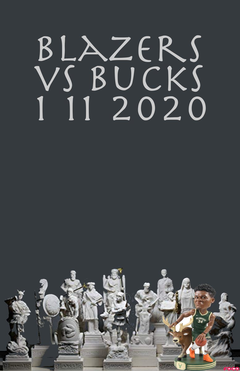 rejectedposters's tweet photo. This one from Saturday. Blazers vs Greeks 2nite #ripcity #greekfreak #blazers #bucks #greekgods https://t.co/Aw03HwtHeu