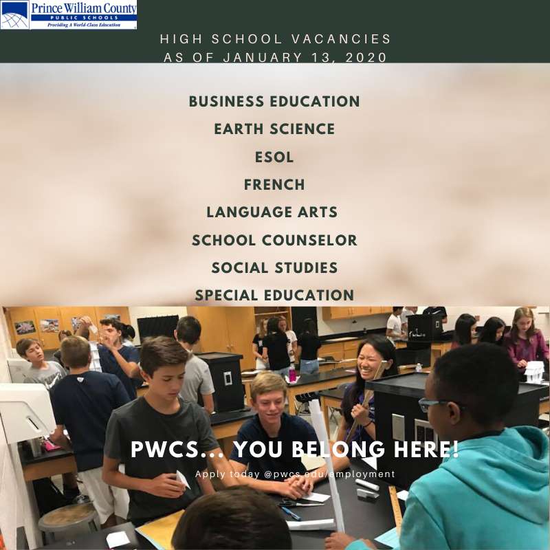 PWCS Recruit on Twitter "Join Our WorldClass School Division! We