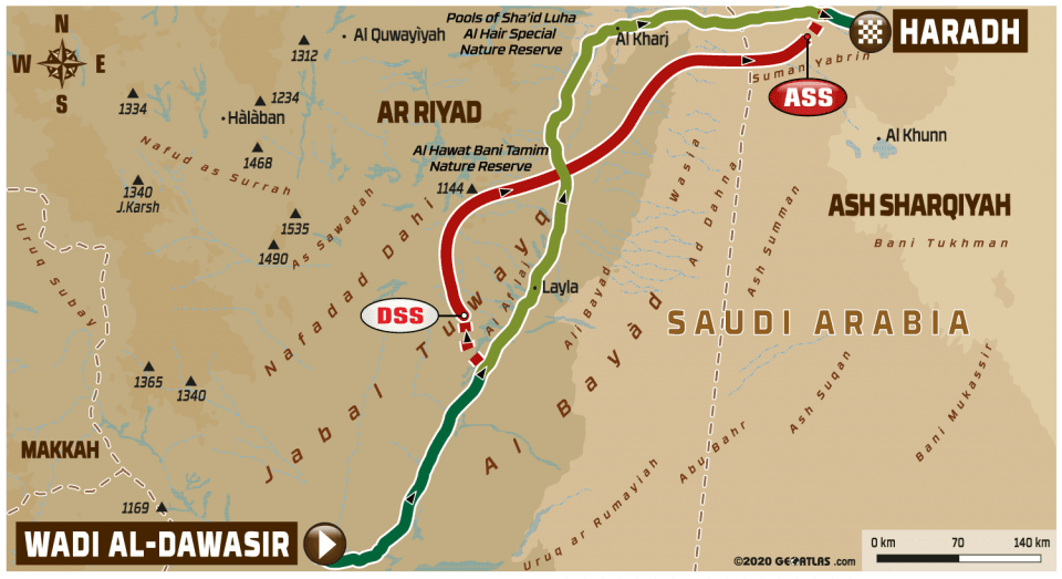 RaidduLion's tweet photo. #Dakar2020 - Etape et ordre de départ de la spéciale du jour.

Mardi 14 janvier
Etape 9 -  Wadi Al Dawasir > Haradh
Liaison : 476 km
Spéciale : 410 km
Total : 886 km

Départ SS9 ⏱ 
14e - Lachaume/Polato - #330 - 11h07m (fr 09h07m) https://t.co/WTAgYZQeEd
