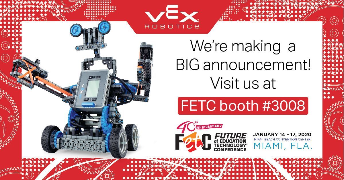 VEXRobotics's tweet image. We are setting up for #FETC tomorrow and we couldn’t be more excited! 🎉 Make sure you come by Booth 3008 to say hi! We’ve got some big #edtech surprises we are unveiling!