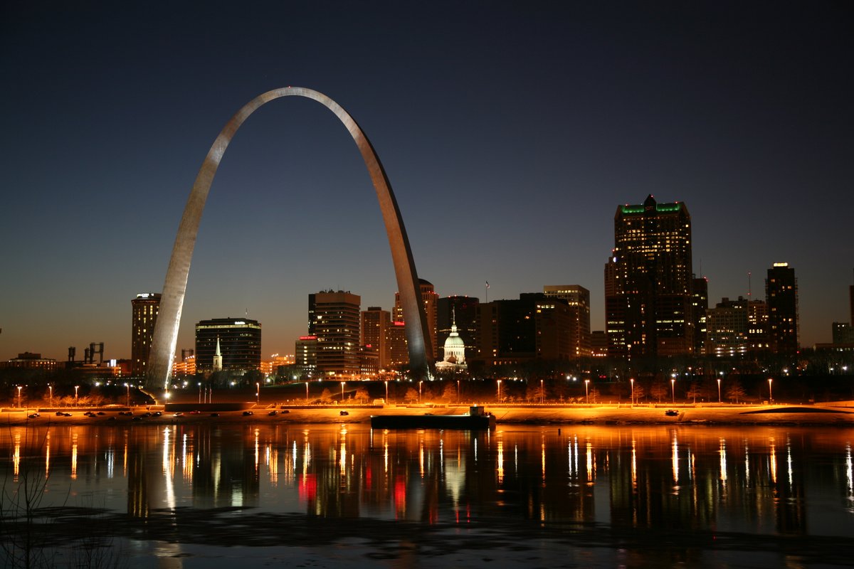 St. Louis Missouri at night
