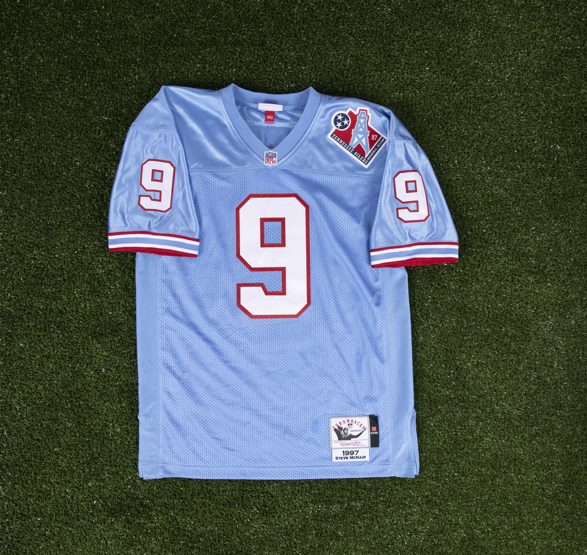 Mitchell & Ness Men's Houston Oilers Steve McNair #9 1998 White Throwback  Jersey