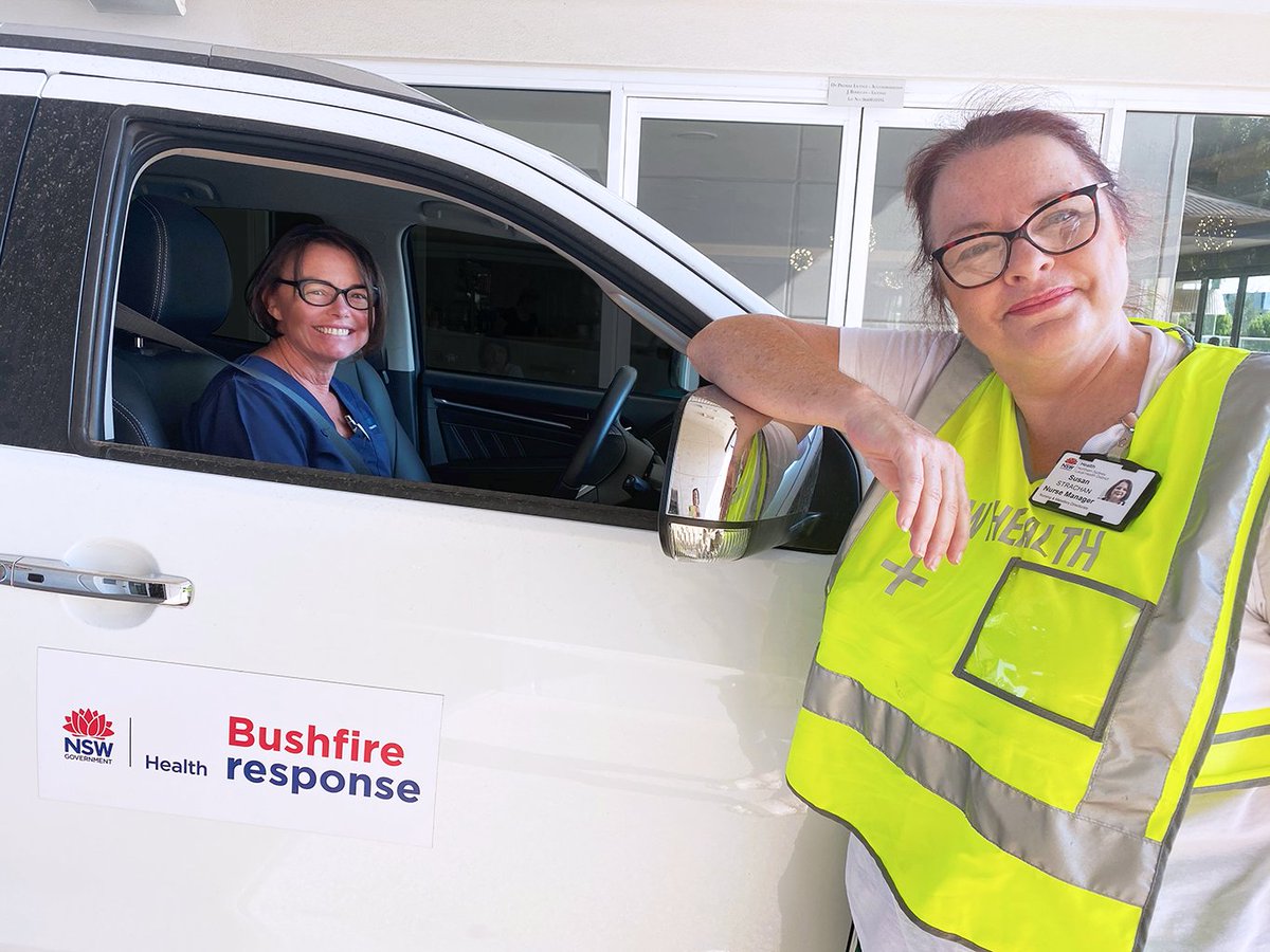 NSWHealth's tweet image. NSW Health bushfire response vehicles are active in bushfire-affected areas to help the community. Reach out if you need support. #NSWFires