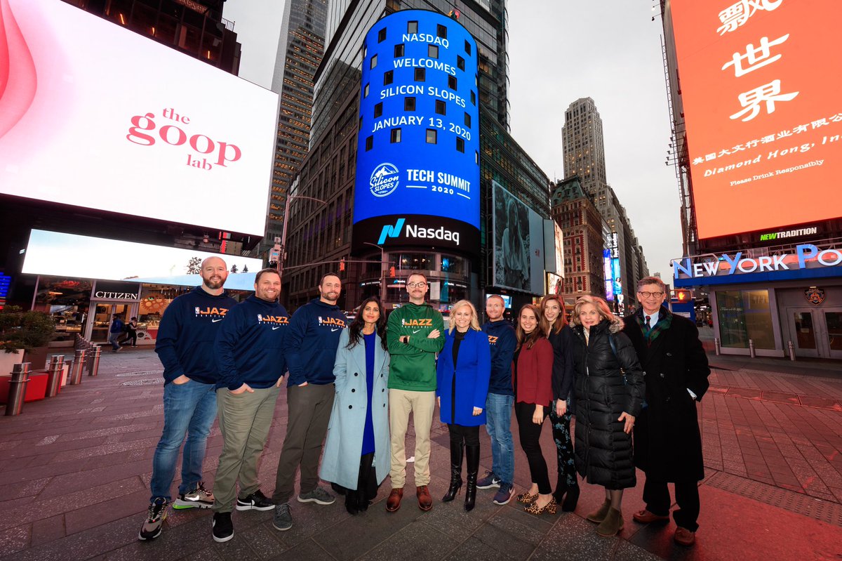siliconslopes's tweet image. What an incredible moment for Silicon Slopes and Utah’s startup and tech community. We closed the @Nasdaq today in NYC! Don’t forget to register for Silicon Slopes Tech Summit 2020 at SSTS20.com. More major announcements coming this week!