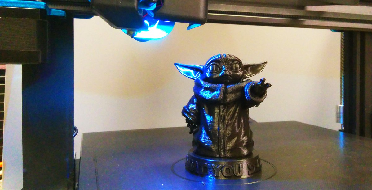 Plas3D's tweet image. Hello world!  😂 Baby Yoda by Marvin Miniatures thing:4038181 #plas3d #Yoda #problackpla #artillery3d