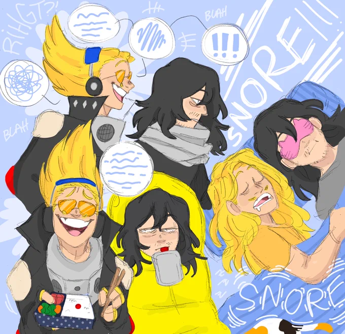 Present Mic Week - Day 5: Noise/Music (1/2) #presentmic #aizawashouta #bnha #mha 
With how much Mic talks, Aizawa has not only grown used to the noise his husband makes, but actually enjoys it. 