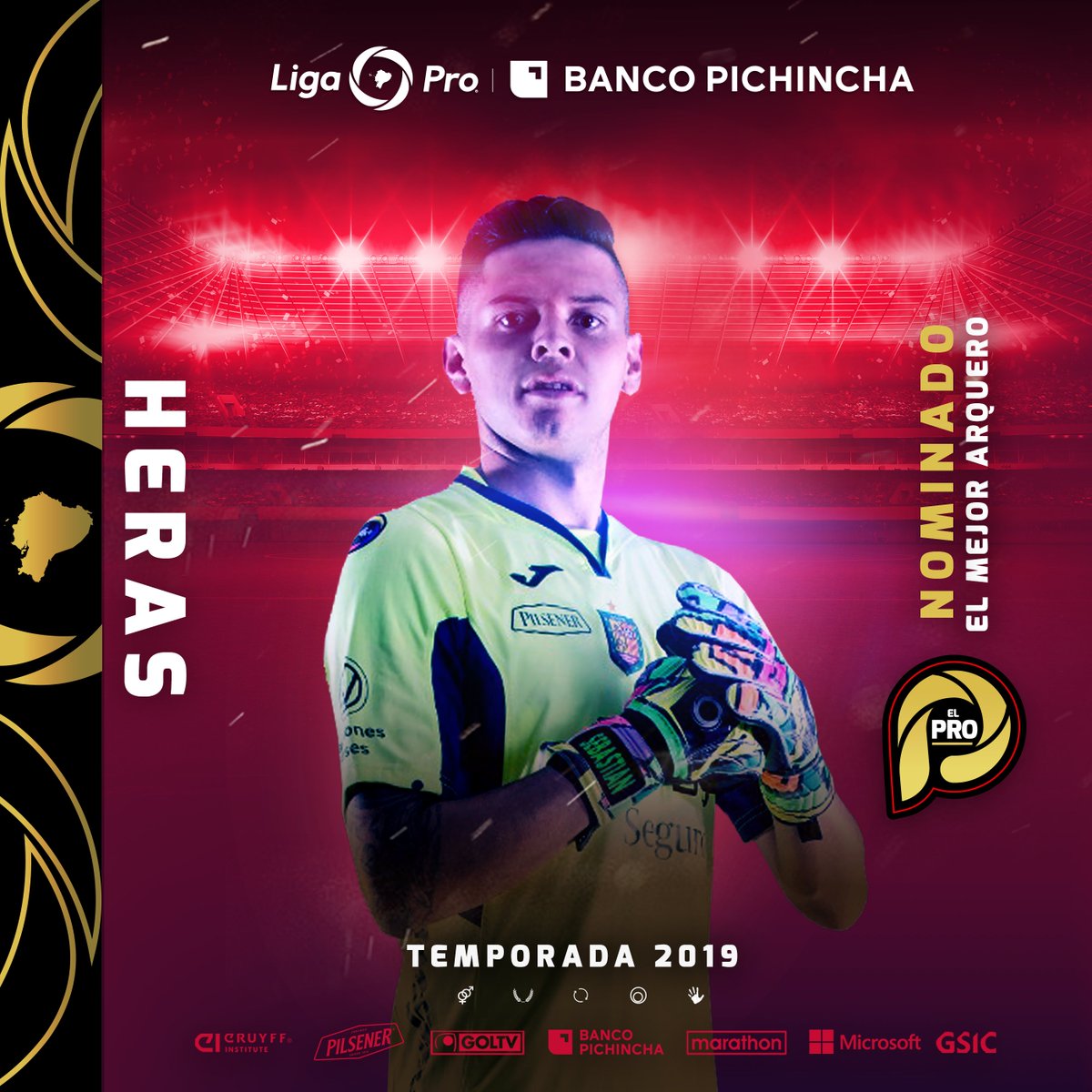 LigaEcuabetec's tweet photo. 🔴🔥  Ingresa a https://t.co/aSGV0FgEWJ y vota por #HERAS para 👥 #ElProBancoPichincha en la categoría 'EL MEJOR ARQUERO' de la temporada 2019 en la #LigaProBancoPichincha 🏆.
⠀
📌 Debido a sus buenas actuaciones fue convocado por primera vez a la Tricolor.
⠀
🇪🇨 #LigaPRO https://t.co/loJBJnNgNk