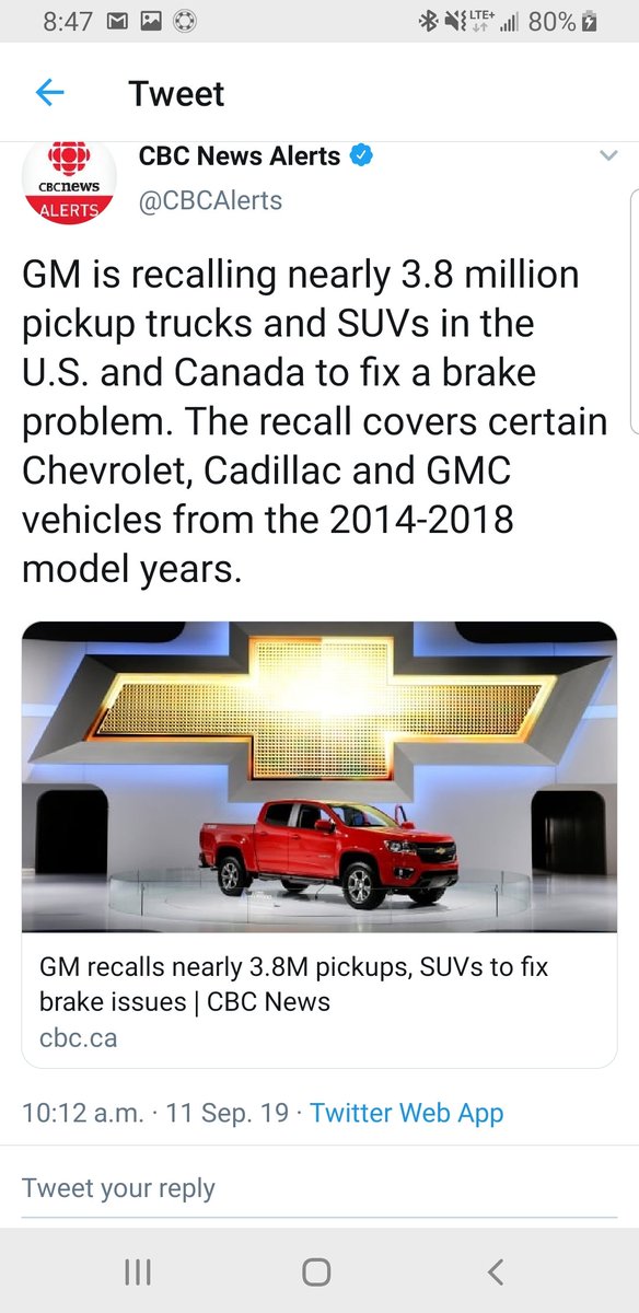 Hey <a href="/GMcanada/">GM Canada</a>, <a href="/GMCcanada/">GMC Canada</a>, <a href="/GM/">General Motors</a> is this fixed yet? I can't seem to get anyone to call me back while my truck has been sitting at the dealership and I'm loving this 2019 <a href="/jeep/">Jeep</a> Wrangler more and more every day! And why does the recall stop at 2018? Mine is a 2019 AT4??