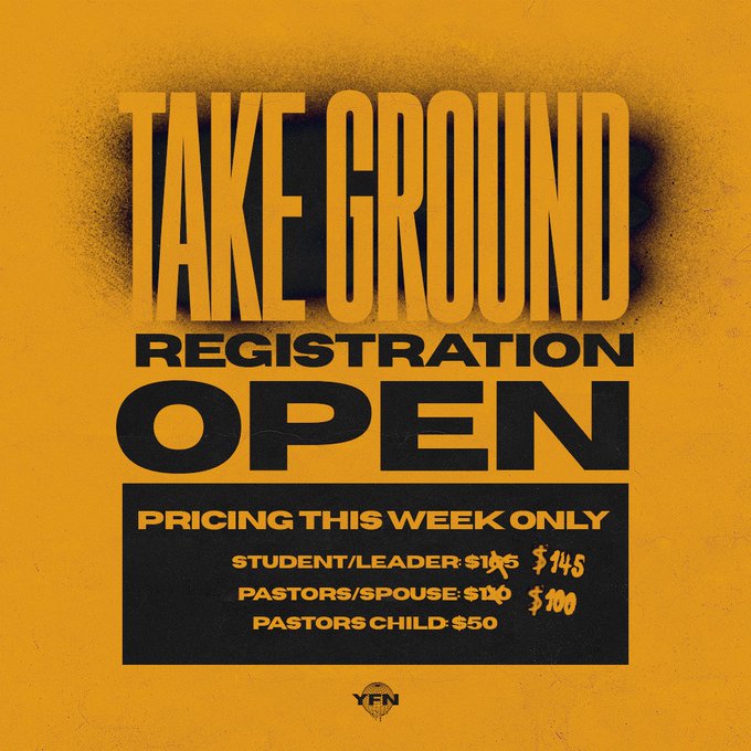 REGISTRATION FOR TAKE GROUND IS OFFICIALLY OPEN! Deposits for individual spots are only $30! So, what<a href="/tag/yfnewera"class="tags"><span>#yfnewera</span></a>