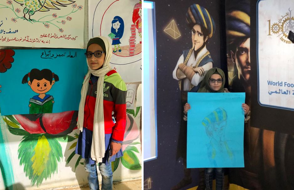 1001meals's tweet photo. Sixth grader Sara loves drawing and wants to be an #artist when she grows up. Read about Sara’s fun day at #school learning all about #IbnAlHaytham’s discoveries around #light &amp; vision with the @1001meals in @ZaatariCamp in #Jordan. @WFP_MENA @1001inventions  #LesserKnownPioneers https://t.co/TnhKOxPj0S