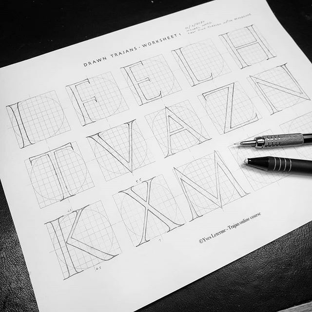 Practice continues
.
We're only on week 1 of #trajansonline with <a href="/yves_leterme/">Yves Leterme</a> but I am really enjoying working on something thats completely new to me. This page represents my first time going through the letters we've done so far by memory without reference to see if I cou…