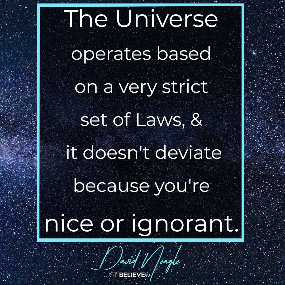 DavidNeagle's tweet image. Nice or ignorance is not an exception to the Universal Laws. #study #workwiththelaw #universalprinciples #raymondholliwell #wallacewattles #thecertainway