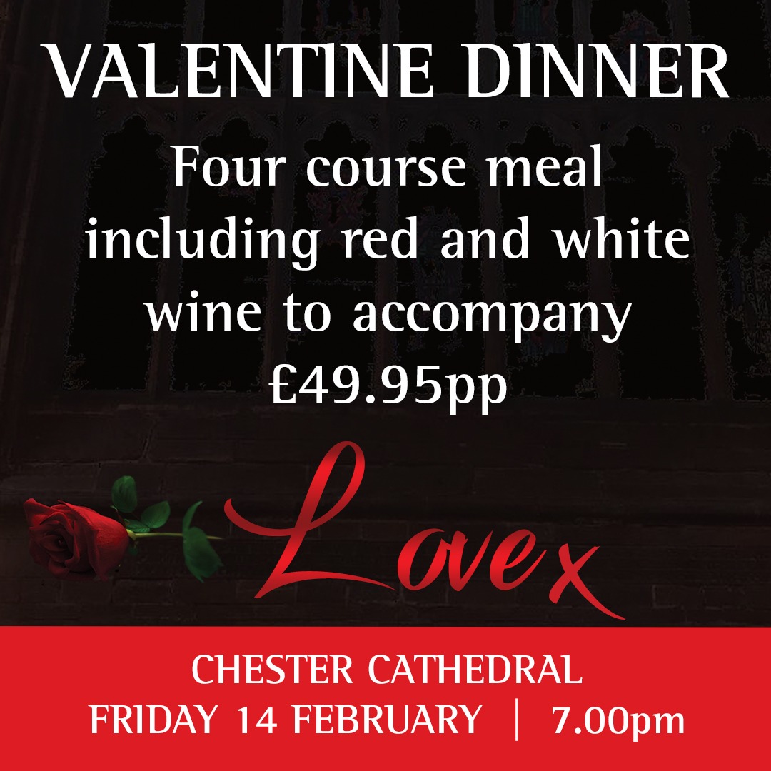 Come and join us <a href="/ChesterCath/">Chester Cathedral</a> on Friday 14th February to celebrate St Valentines Day. Food, wine and entertainment at its best. Call 01244 500 964 or email sarah@bollicini.co.uk to book your table. #Valentines #Datenight #Couples #Friends #Romance