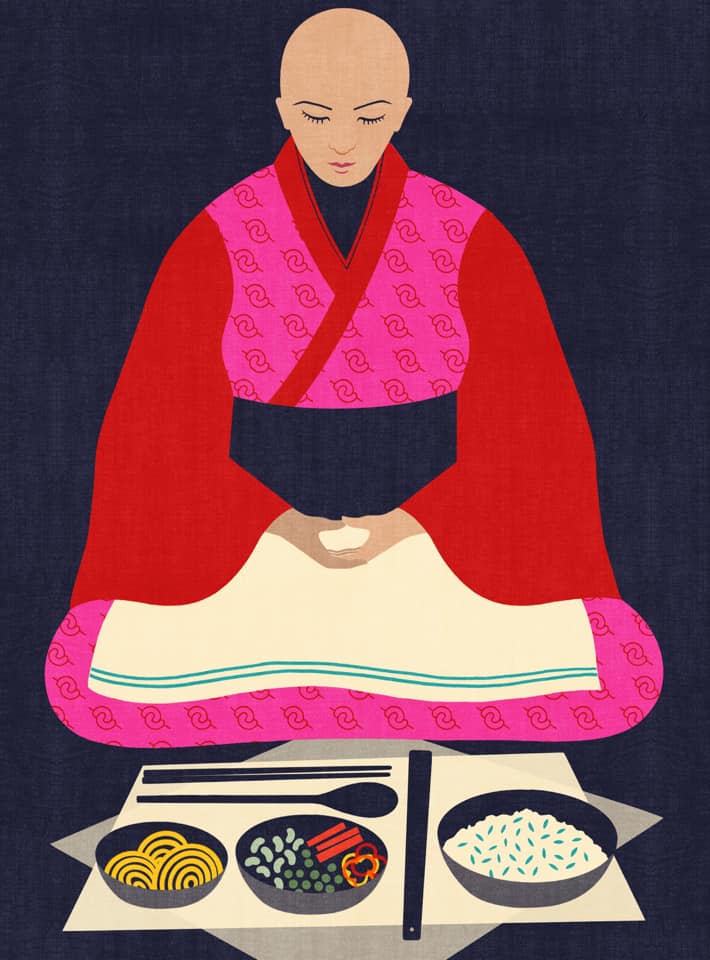 MarlenaAgency's tweet photo. Bon Appétit & Bonne Année! The Oryoki Practice, illustrated by Carole Henaff for @LionsRoar!
#oryoki #lionsroar #Buddhism https://t.co/Biy22BQiUc