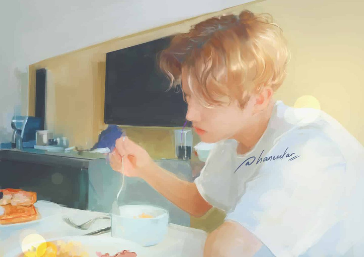 morning~ ☕☀️🍞
#jhope
#junghoseok 
#jhopeart