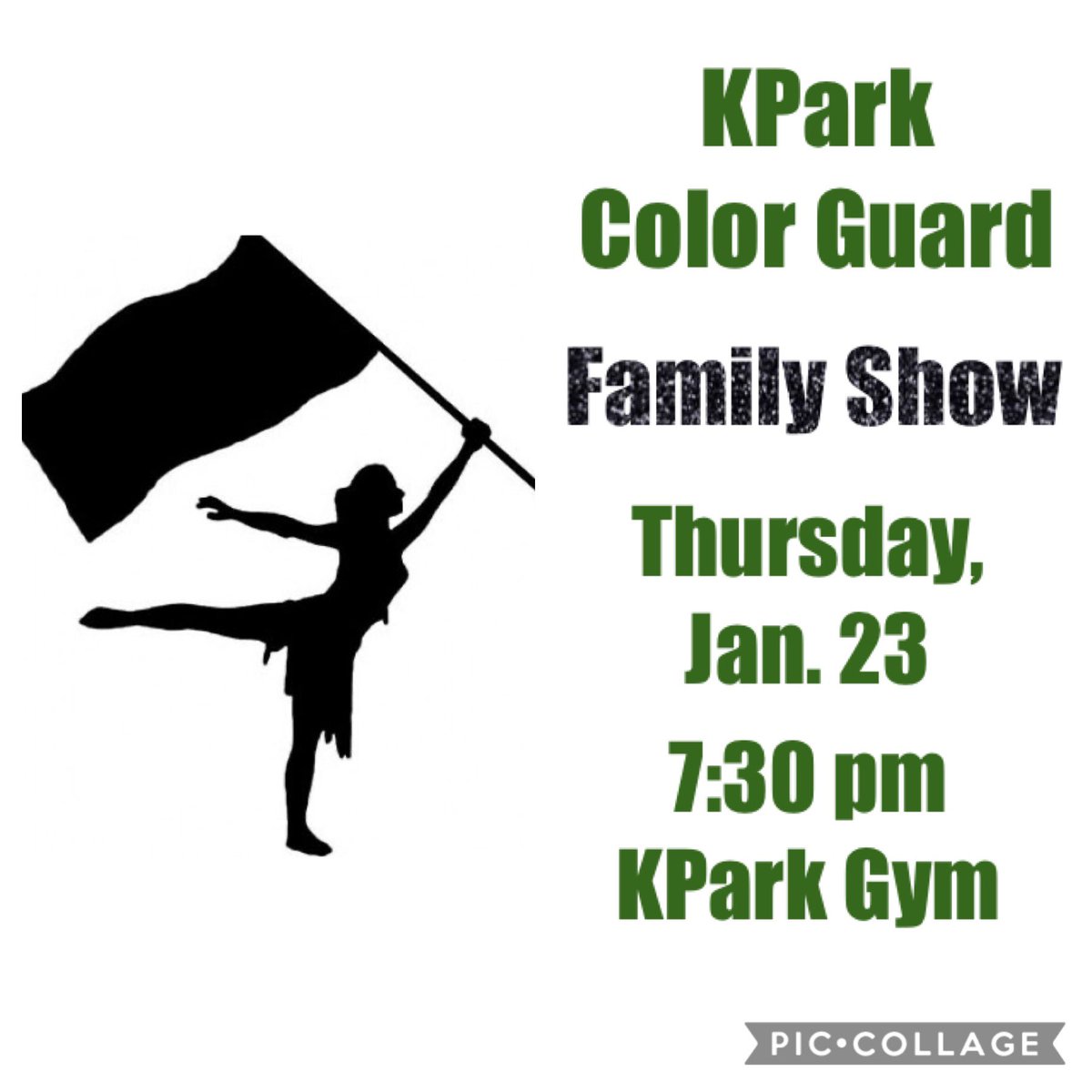 We invite everyone to come out Thursday, January 23 to see the Kingwood Park Color Guard perform their competitive show.  The performance begins at 7:30pm in the Kingwood Park Gym.  We hope to see you there! 🚩🎶 #BetterToday