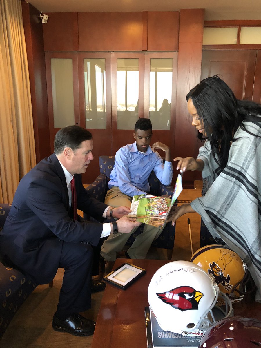 DougDucey's tweet photo. Adonis Watt is a hero — a superhero to be exact. He went blind at the age of 5. Today, he's scoring touchdowns at Brophy Prep and has his own Marvel Comic: The Unstoppable Adonis. #TheArizonaWay @BrophyNews @Marvel https://t.co/7cdbTbXAQ0