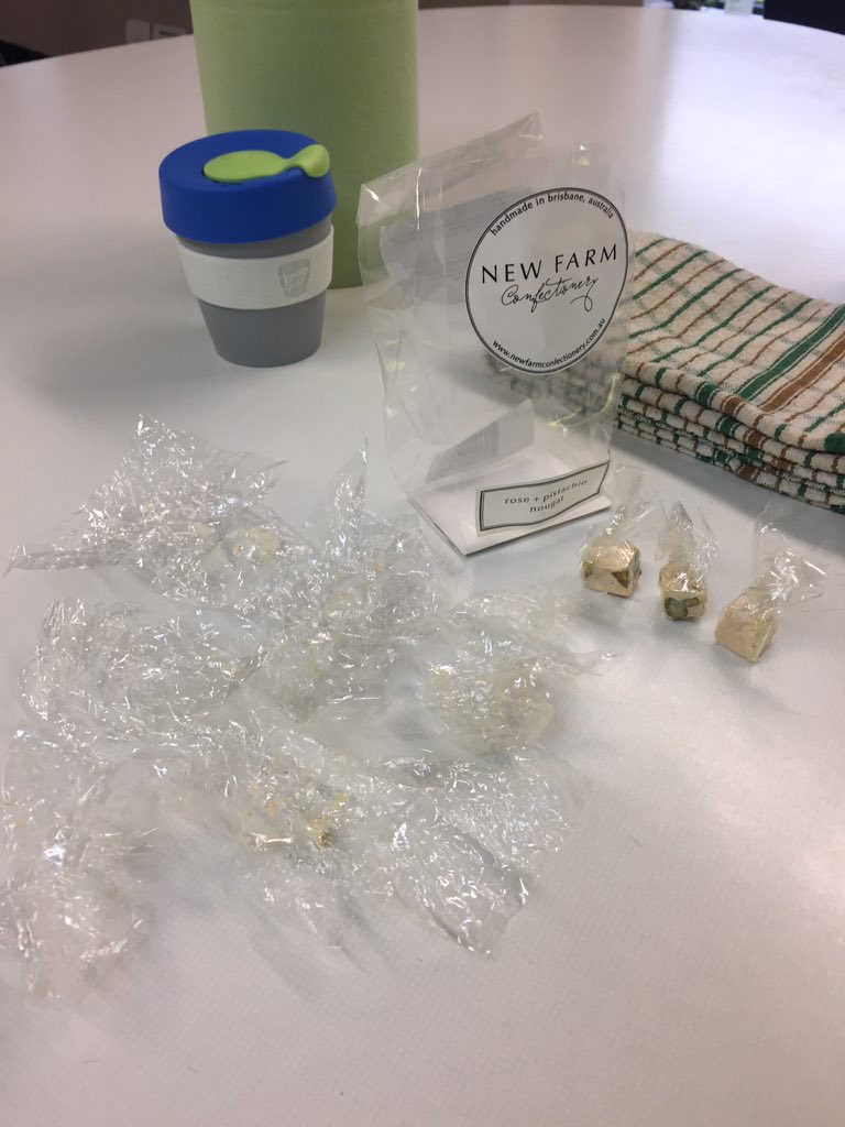 Ria_Hopkins's tweet photo. The amount of plastic wrap in this tiny packet of nougat 🤦🏽♀️ Surely we can do better than this. Thank God for Redcycle. #excessplastic https://t.co/2EG7EolSbK