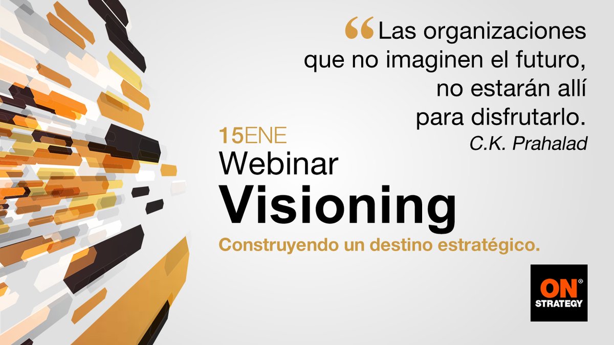 on_strategy's tweet image. Webinar Visioning | Construyendo un destino estratégico.

Todavía tienes tiempo para inscribirte sin cargo!

Registrate ahora ingresando a on-strategy.com/2020/webinar/V…
