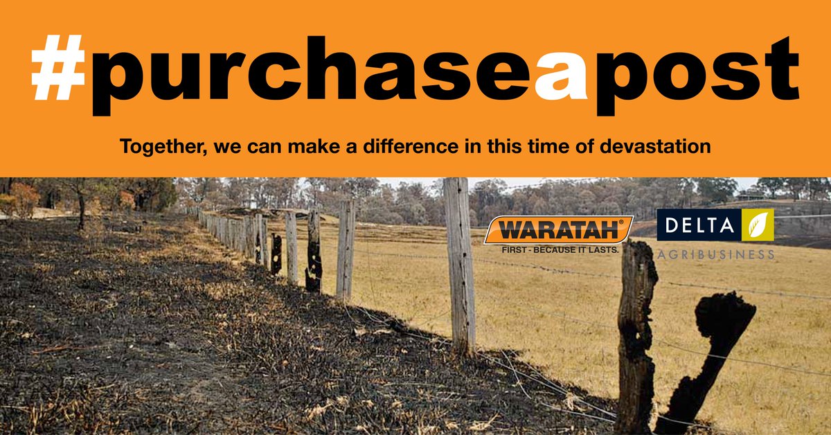 #purchaseapost
Call into any Delta Ag branch and purchase a post to help rebuild our farming communities who have been devastated by fire.

For more details hear to: deltaagribusiness.com.au/purchase-a-post

together, we can make a difference in this time of devastation. Please retweet