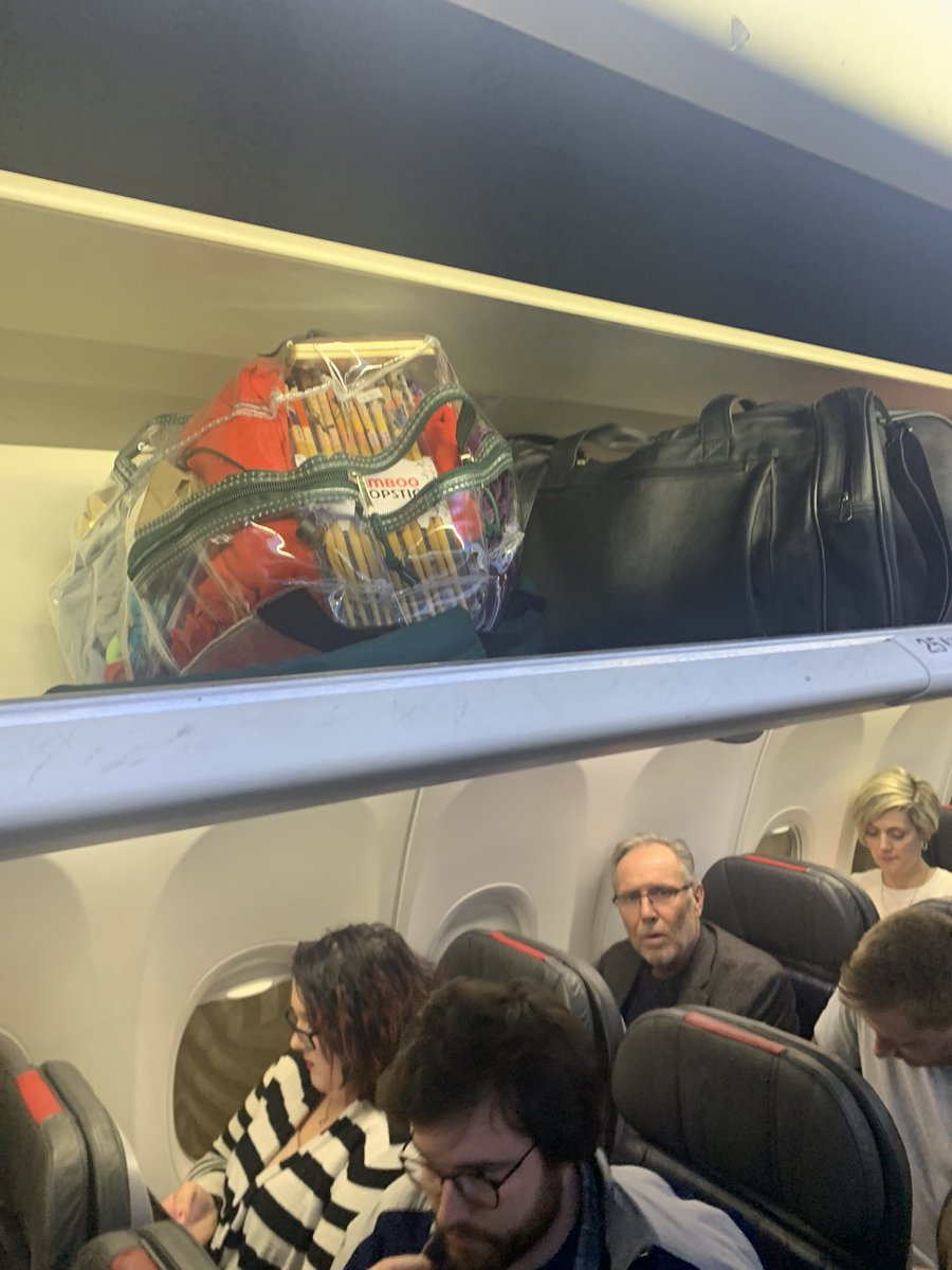 jjberg32's tweet photo. @americanairlnes worst. Customer. Experience. Ever. Thanks for making me check my bag so people can get their pencil bags overhead. And coats. Lots of coats. https://t.co/UAU0dC6dbp