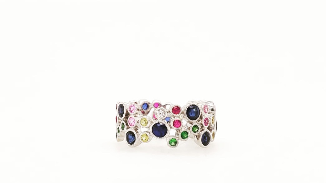 JRSdiamonds's tweet photo. #Ring in the new year with #color and #sparkle with this multi-stone #diamond ring. #diamonds #coloredstones #sapphire #bluesapphire #pinksapphire #pinktourmaline #tourmaline #citrine #emerald #peridot #diamondring #preciousstones #semipreciousstones #customdesign #uniquering https://t.co/vsC85leBhs
