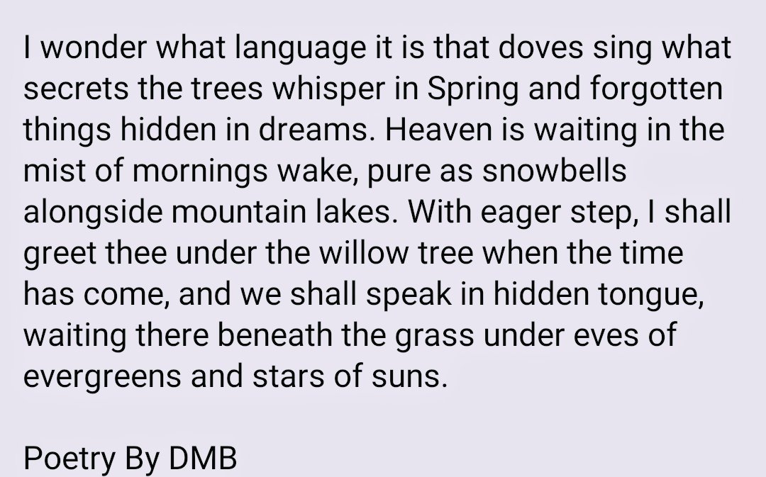 Some poetry from todays thoughts..