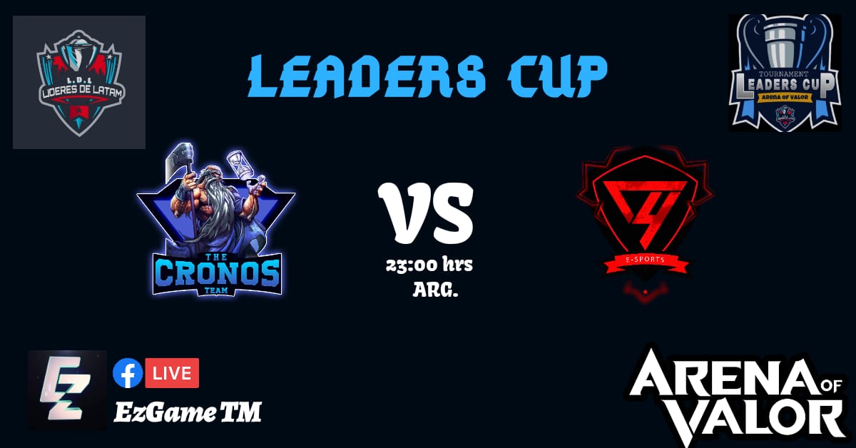 Hoy nos enfrentamos a un gran team  como lo es <a href="/C4_E_Sports/">C4 E-Sports</a>  , alas 23 .00 arg. X el canal de EzGame <a href="/TcTCronoS/">The CronoS Team [TcT]</a>  . Todo esto x la copa Leaders Cup #HastaLaUltimaTorre