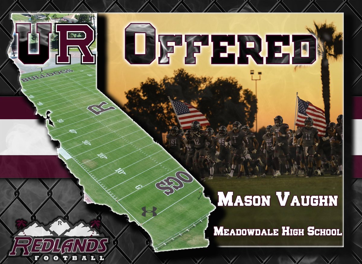 Mason_Vaughn24's tweet photo. After talking with @UR_CoachGood I am honored to have recieved an offer to continue my athletic and academic career at the university of Redlands! Couldn’t be more grateful for this opportunity! @UofRedlands @UofR_Football https://t.co/CXsUJ5Qila