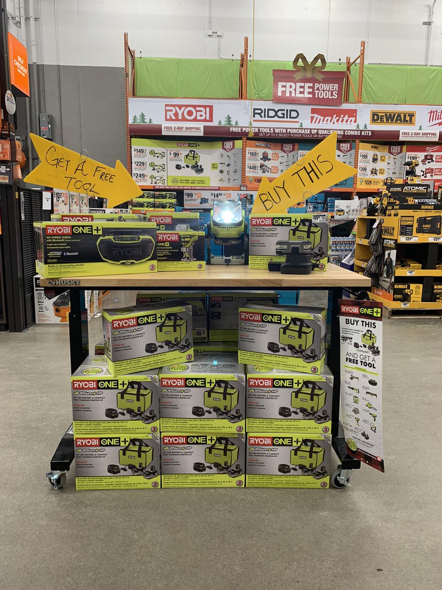 Driving the $99 Ryobi starter kit and get a free tool promo. <a href="/kstolie/">Kstolie</a> <a href="/AngeliqueW_THD/">Angelique Wilson</a> <a href="/hepner_steve/">Steve Hepner</a> <a href="/NateReger_THD/">Nate Reger</a>