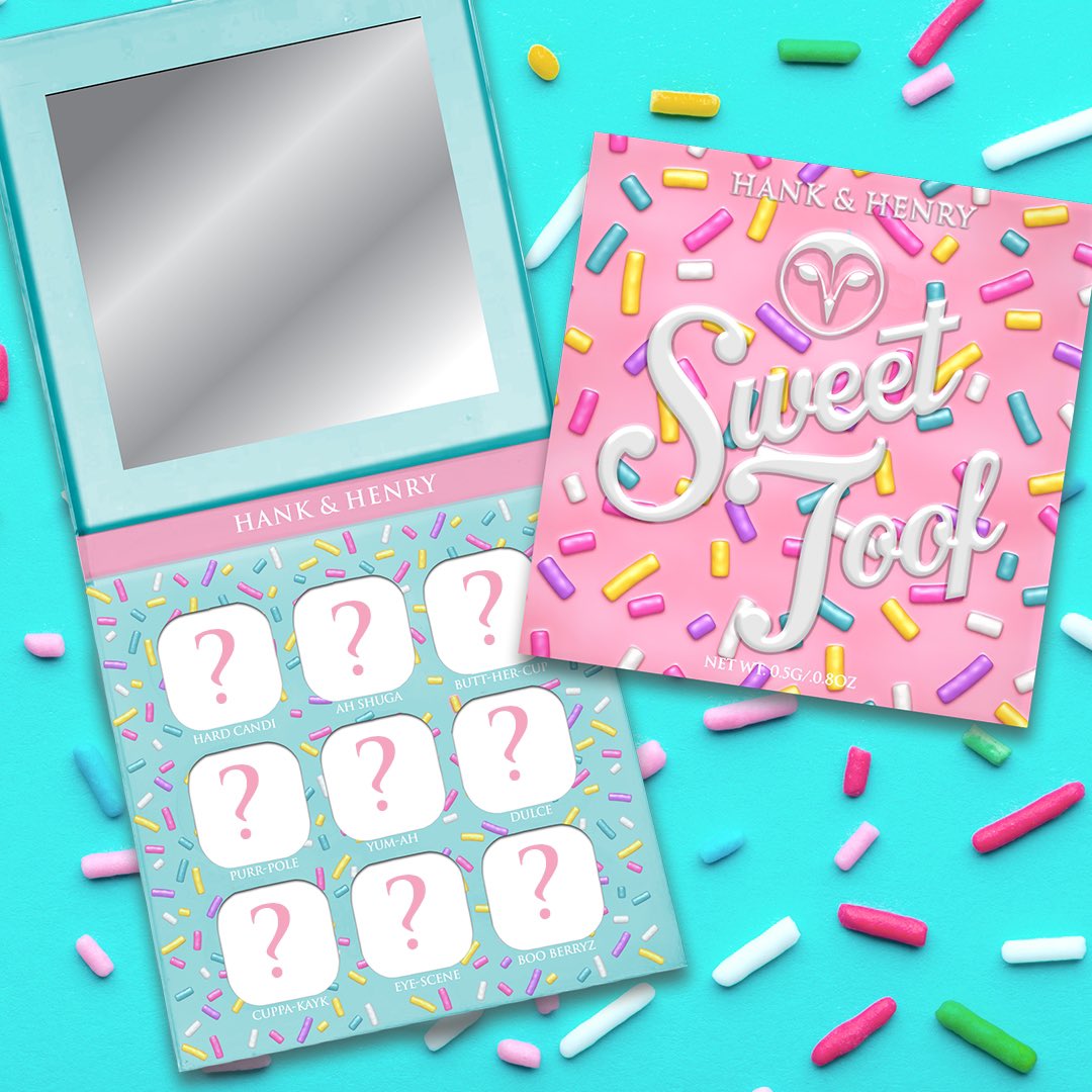 ‼️🚨REVEAL🚨‼️ 1 of our 4 NEW MYSTERY eye shadow palettes from <a href="/HankandHenry_us/">Hank & Henry Beauty</a> . Introducing the SWEET TOOF palette. She got a thing for nice things, except spelling right... so we callin her Sweet Toof. Colors will not be revealed until the mystery boxes officially launch!!