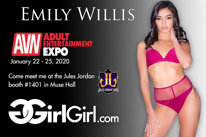 Meet @emilywillisxoxo in Vegas at the 2020 @AEexpo  @girlgirldotcom @JulesJordan Booth https://t.co/