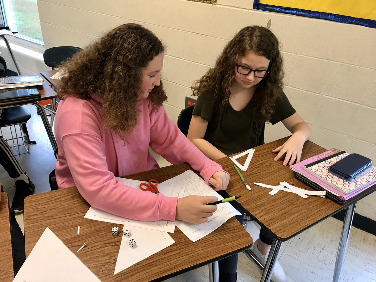 devall_kristin's tweet photo. Students discovering the Triangle Inequality Theorem today. This was the intro into our constructions unit! #nmbmchiefs https://t.co/Ik7GH4vUF2