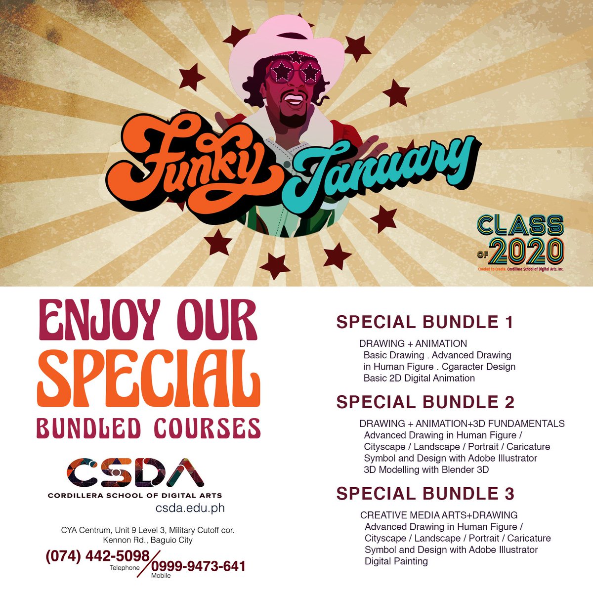 csdabaguio's tweet photo. We've had bundles of Creativity tailored just for you!

Let us give you the skinny on this awesome deal for your #CreativeBucketList 2020.

ENROLL NOW!

#CSDAPrograms #CSDAReadyGetSetCreate #CSDAFreehandFriday #DigitalArtSchool #CreativeCity #BaguioCity #Enroll #Now https://t.co/NsIiP023Ax