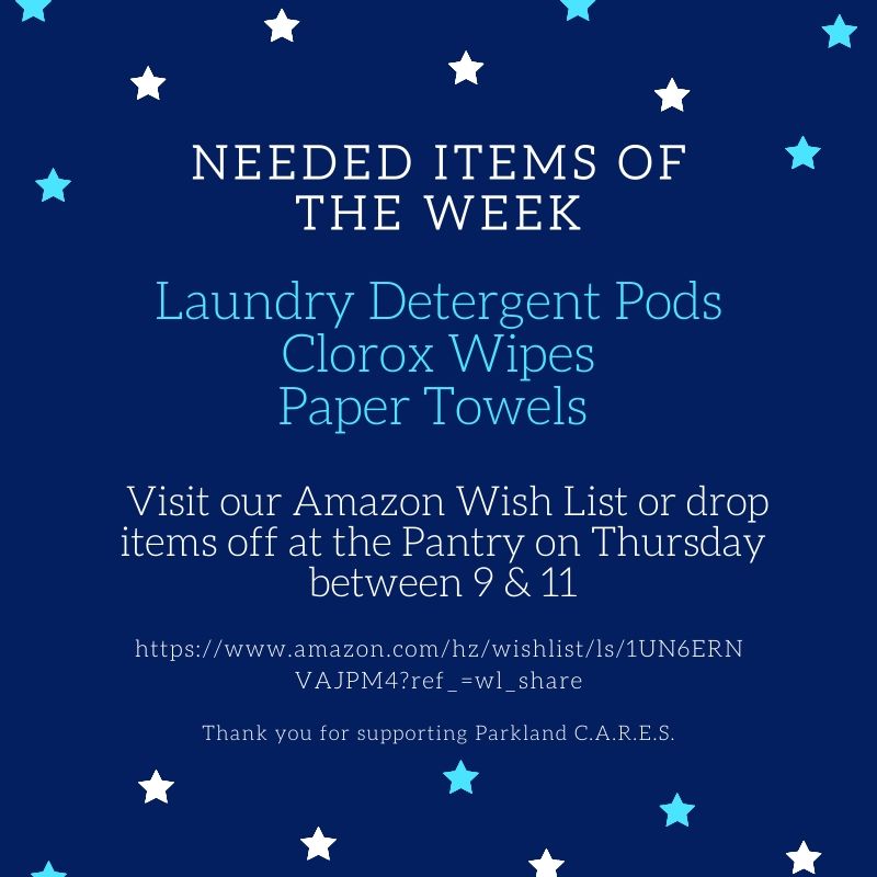 parklandcaresfp's tweet photo. Pantry donations can now be shipped directly from Amazon at https://t.co/fiAdQMSjUb #ParklandCARESFoodPantry #ItemsOfTheWeek #CommunityHelpingCommunity https://t.co/JAiChrfBBE