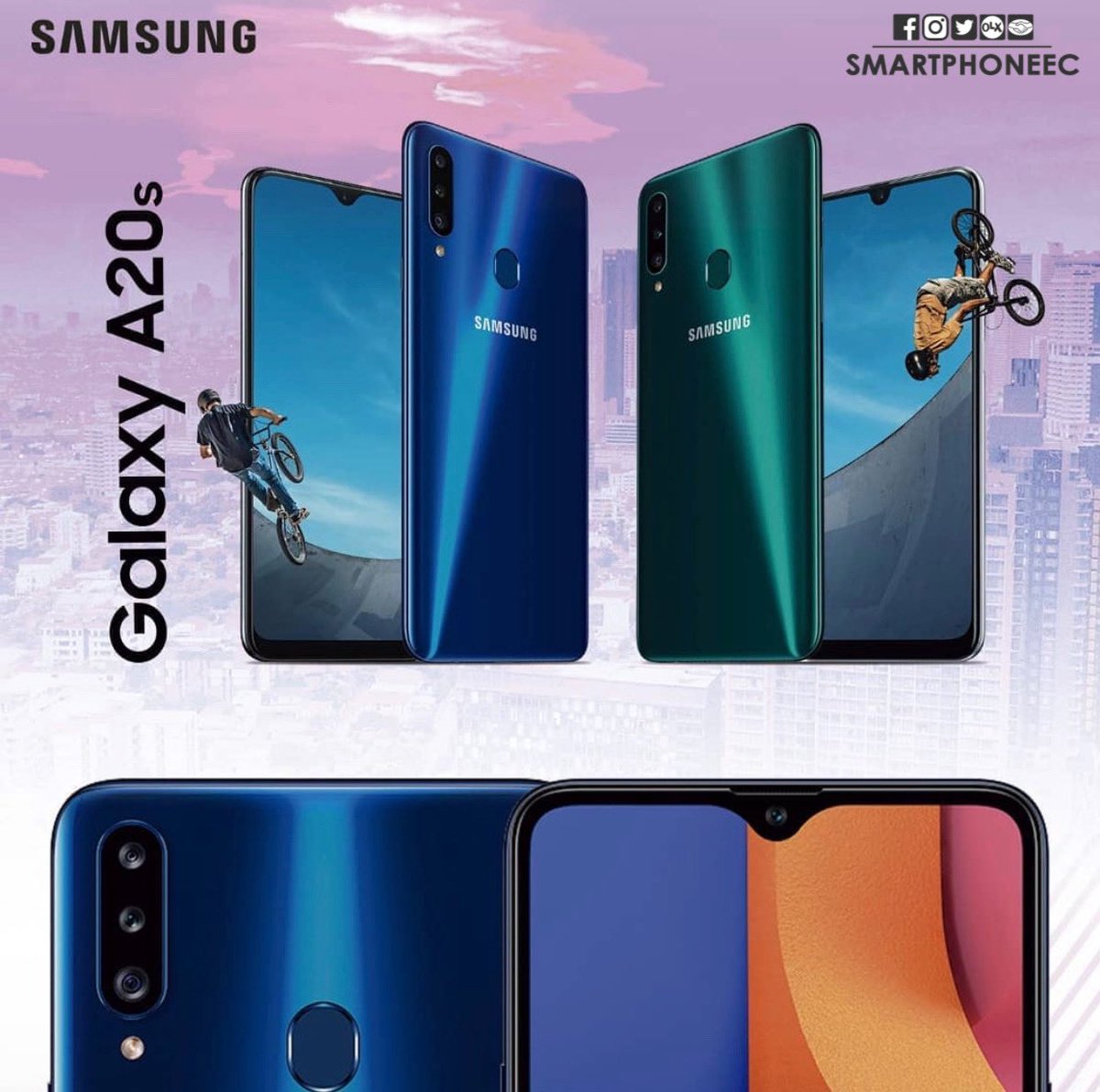 Smartphoneec's tweet photo. Tu compra segura con nosotros 👍
.
Samsung A20s 3 cámaras 😍 $189
Por la compra de tu Smartphone 🛍 recibe el -25% en la mica protectora anti impacto LENSUN .
Puedes visitarnos en 📍 C.C. Gran Albocentro Bloque i Local #2  INF📱Wst 0997916603 ☎️ 04-390-9223 https://t.co/3Hw4hOwkyq