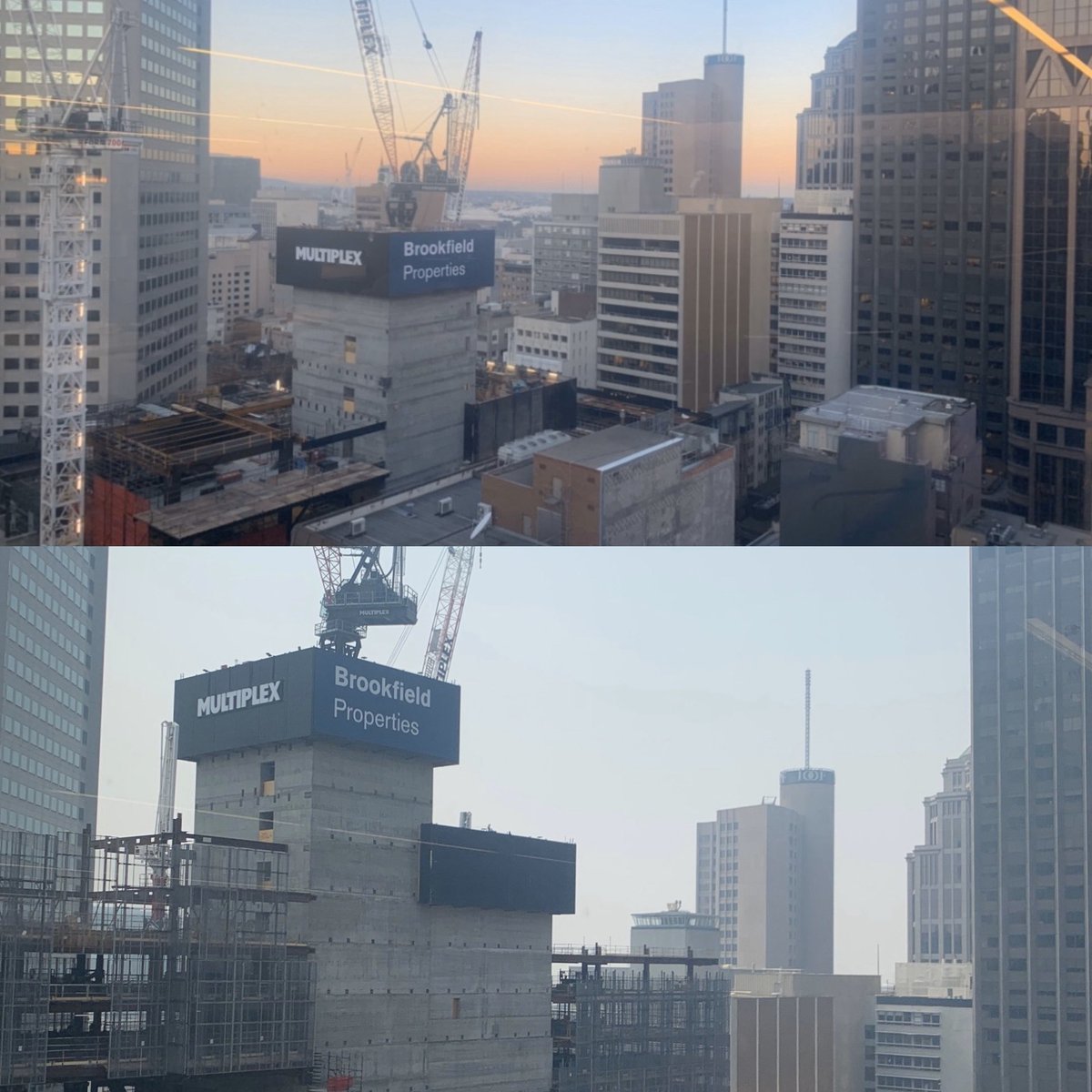 View outside <a href="/Slattery_qs/">Slattery</a> window a few months ago compared to now. #melbournehaze #AustraliaBurning #melbournesmog