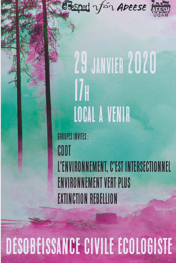 L’environnement , c’est intersectionnel vous invite à prendre part à ce panel fort intéressant dans lequel l’ECI est invité. 
Le 29 janvier à l’UQAM dès 17h, c’est un rendez-vous!