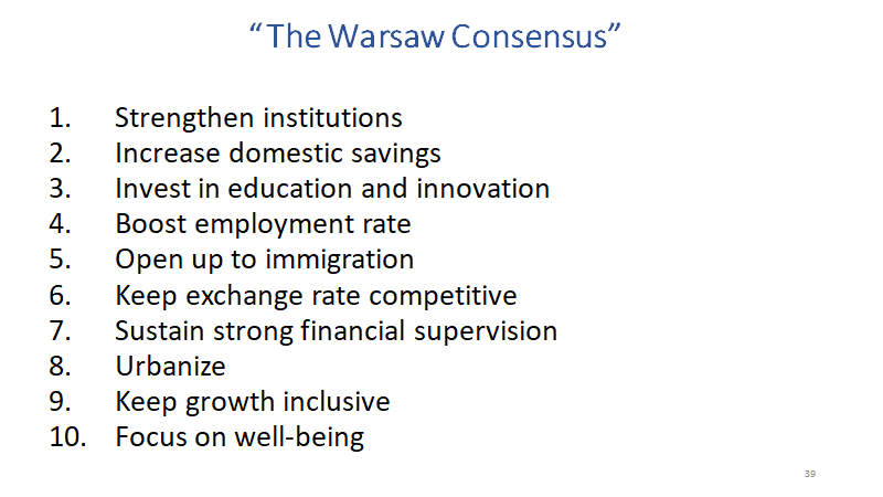 mmpiatkowski's tweet photo. "Closing 1/2 of the gap between the quality of econ. institutions wld boost GDP growth pc by 0.9%pts a year in EBRD economies". A nice finding of the new @EBRD #TransitionReport, much in line with the Top 1 recommendation of the #WarsawConsensus @BJavorcik https://t.co/gRJc9xGgr3 https://t.co/2OnBWbIJZt