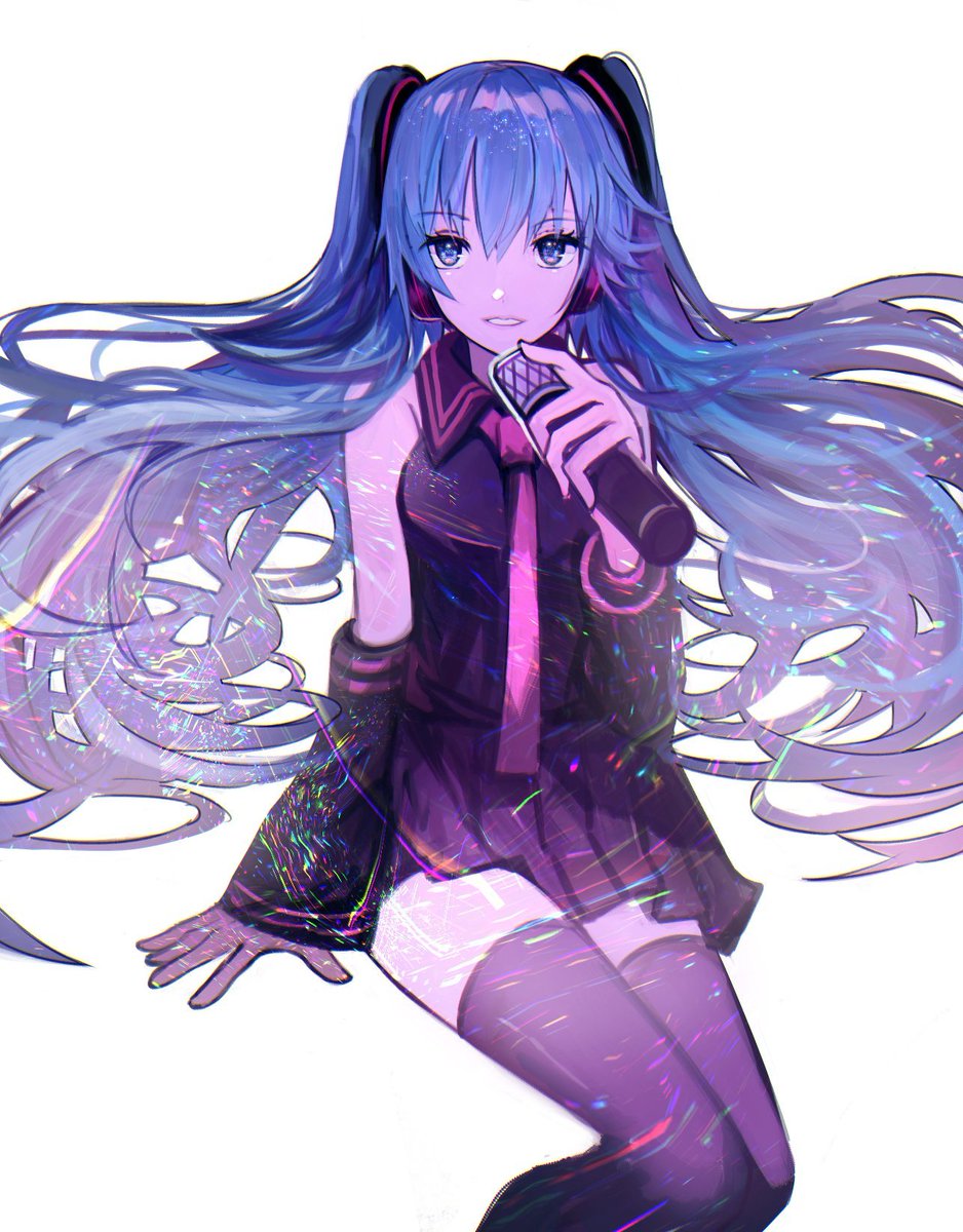 Tarboさんのミクさん キラキラ眩く綺麗な一枚 凛とした表情でこちらを見るミク Piapro ピアプロ のイラスト