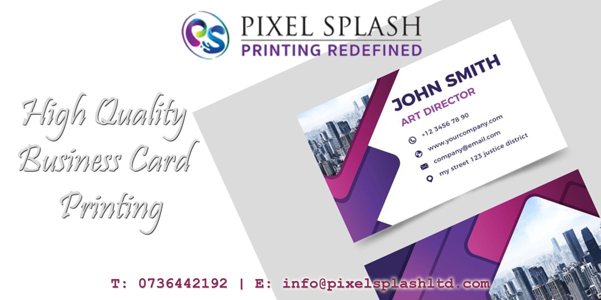 At Pixel Splash Limited we believe business cards are mini billboards and require high quality print. Have you got your business cards printed?
#businesscards #minibillboard #businessimage #pixelsplashltd #printing #branding