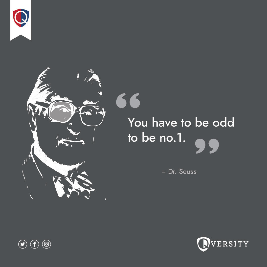 QVersity's tweet photo. You have to be odd to be no.1. - Dr. Seuss

#inspirationalquote #careergoals #careerdairy #bejobready #ownyourfuture #motivationalquotes #qversity #loveyourjob https://t.co/KobDO6nKpj