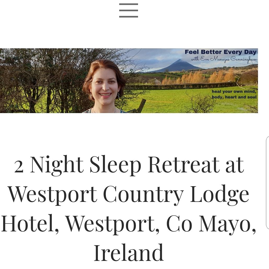 So many projects on the go! One that's been in the pipeline since last summer is next week's Sleep Retreat in Westport, Ireland. 

We still, I think, have a few spaces left so do join us if this appeals
 selfcarecoaching.net/2019/12/29/2-n…

Pls RT

<a href="/WestportCountry/">Westport Country Lodge Hotel</a>
<a href="/WestportIreland/">Destination Westport</a>