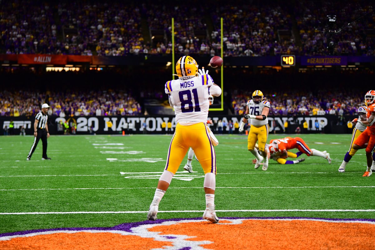 LSUfootball's tweet photo. Alone in the Endzone https://t.co/mGbnSKWeKo
